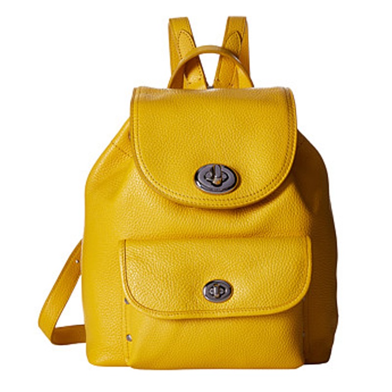 双肩包 coach(蔻驰) mini turnlock tie rucksack女士真皮迷你双肩包图片