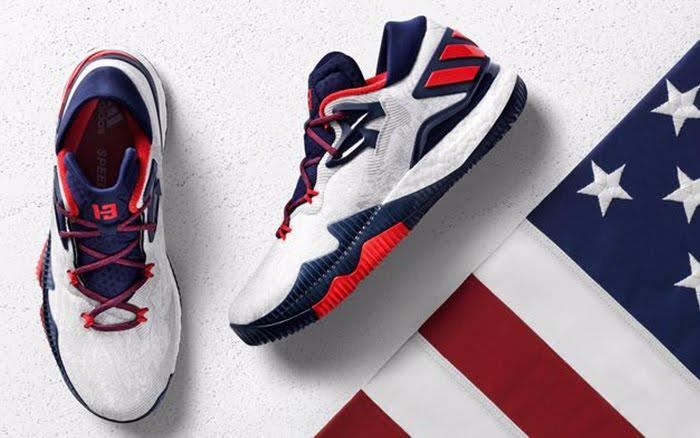 adidas-哈登boost篮球鞋,美国国旗配色,国内40.5码