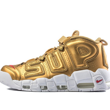 耐克 supreme x nike air more uptempo 大air皮蓬 白金联名902290