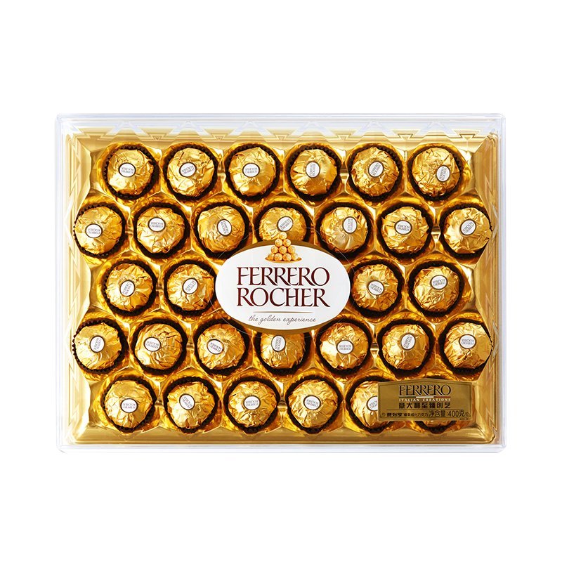 ferrero 費列羅 rocher榛果威化巧克力 32粒 禮品鑽石裝 400g